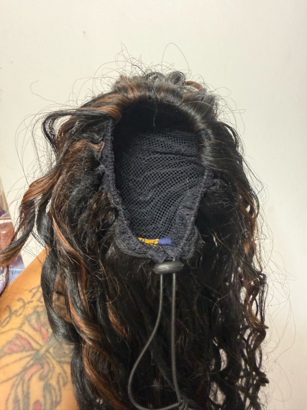 Black with Brown Highlights Women’s Wig - Unbranded